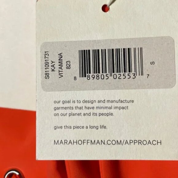 NWT Mara Hoffman Bikini Set Scarlett Top + Kay Bottom S Vitamina Orange 2Pc Swim - Picture 13 of 14
